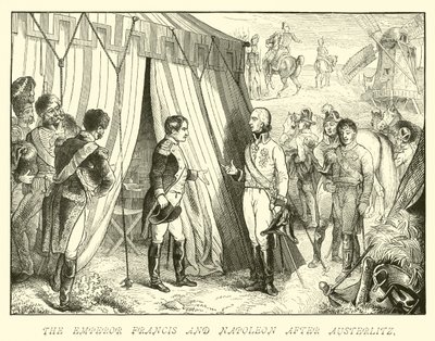 O imperador Francisco e Napoleão depois de Austerlitz de German School
