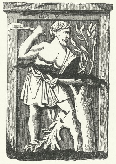 O Deus Gaulês Esus (gravura) de German School