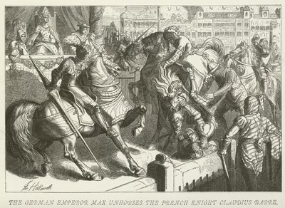 O imperador alemão Max desaprova o cavaleiro francês Claudius Barre de German School