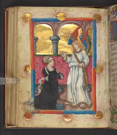 O Anjo da Guarda, Add. MS 24153, f.74v (tinta e cor sobre pergaminho) de German School
