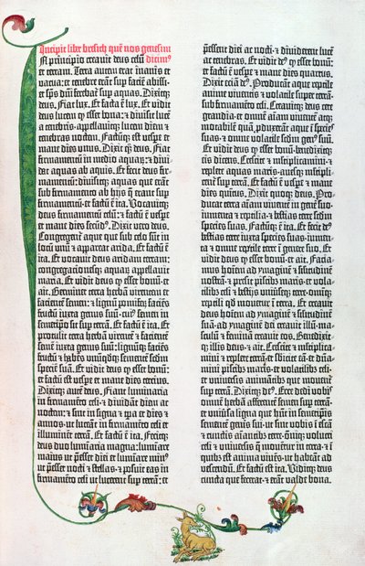 A Bíblia de Gutenberg, Mainz c.1450-55 de German School