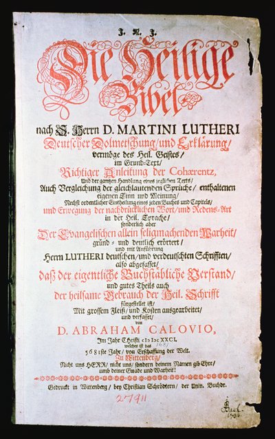 A Bíblia Sagrada, vol. I. 1681 de German School