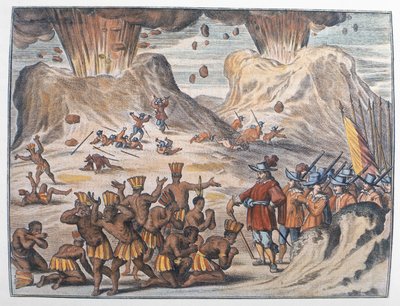 A viagem de Cortes a Tenochtitlan em 1521 de German School