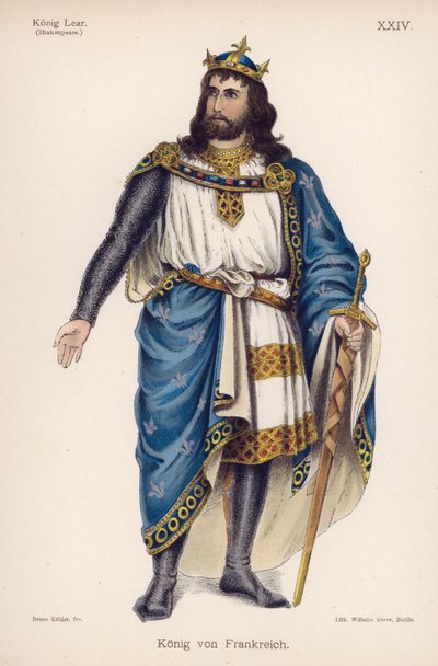 O Rei da França, do Rei Lear de Shakespeare (cor litho) de German School