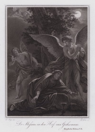 O Messias no Jardim do Getsêmani (gravura) de German School
