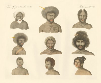 Os Papuas (gravura colorida) de German School