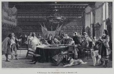 A Paz de Vestefália terminando a Guerra dos Trinta Anos, Munster, Alemanha de German School