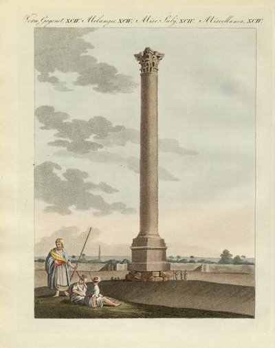 A coluna Pompeiana (gravura colorida) de German School