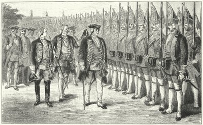 O Potsdamer Riesengarde, regimento de infantaria de soldados mais altos que a média no exército de Frederico Guilherme I da Prússia, século XVIII de German School
