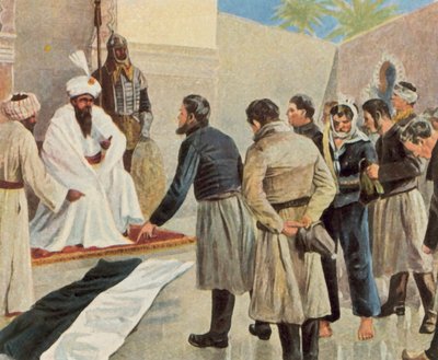 A bandeira prussiana perante o Sultão de Marrocos de German School
