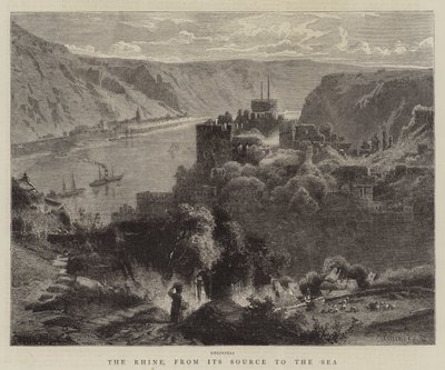O Reno, da sua Fonte ao Mar (gravura) de German School