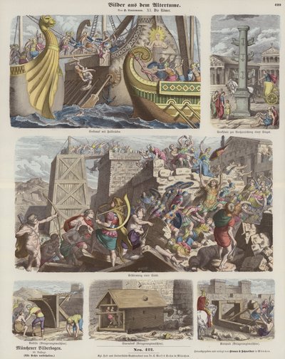 Os Romanos (gravura colorida) de German School