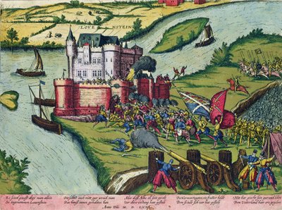 O cerco de Lovaina e o heroísmo de Harman Reuter contra as forças espanholas em 1571 (ver também 88468) de German School
