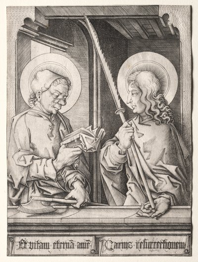 Os Doze Apóstolos em janelas góticas: S. Matias e S. Judas Tadeu de German School