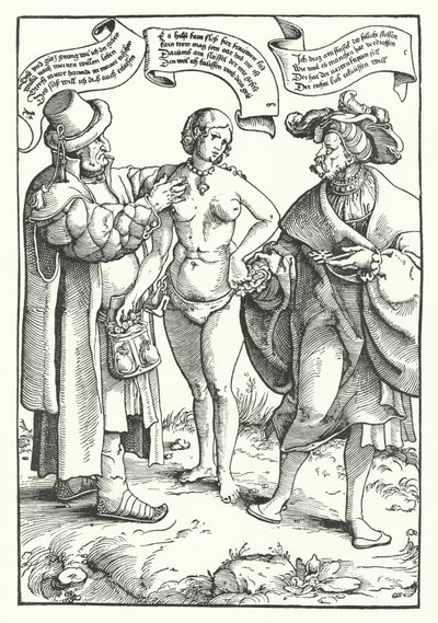 The Unequal Lovers (Gravura) de German School