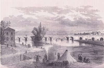 A defesa da destruição de Paris da ponte Jonville-sur-Marne, Cassells História da Guerra entre a França e a Alemanha publicada pela Cassell and Company Limited, c.1890 (litho) de German School