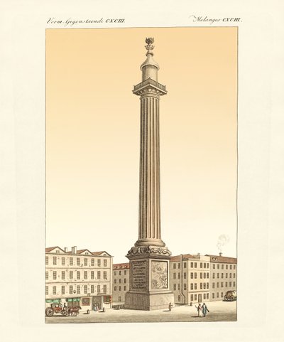 O monumento em Londres (gravura colorida) de German School