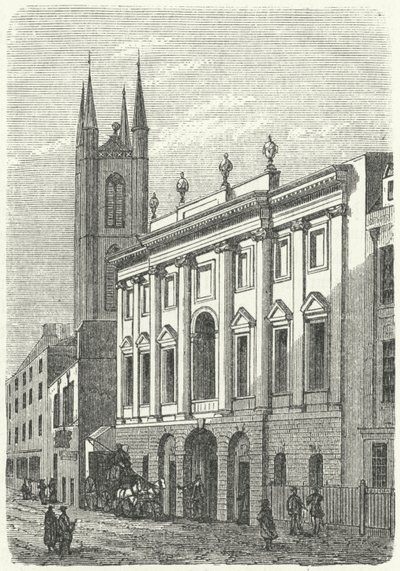 A casa original do Banco de Inglaterra, Walbrook, Londres (gravura) de German School