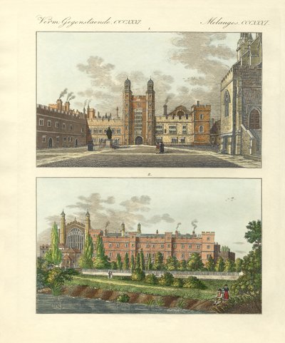 A escola de Eton (gravura colorida) de German School