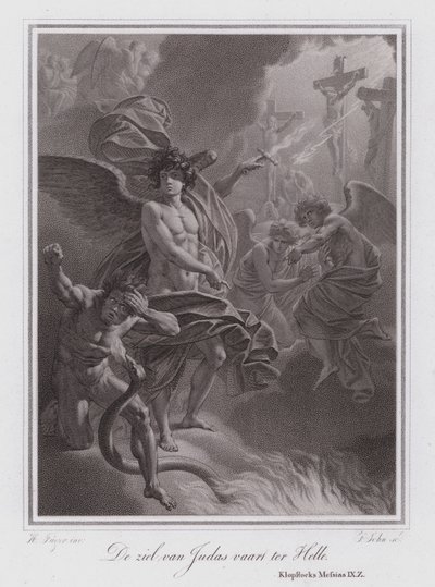 A alma de Judas a caminho do Inferno (gravura) de German School