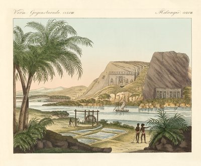 O templo de Ypsambul (gravura colorida) de German School