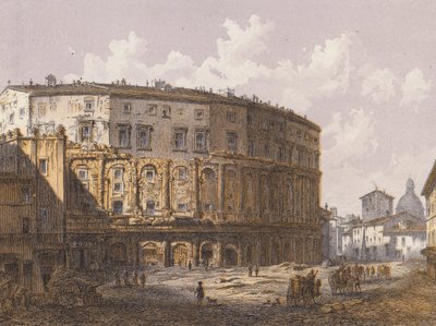 Teatro de Marcelo, Roma (litografia a cores) de German School