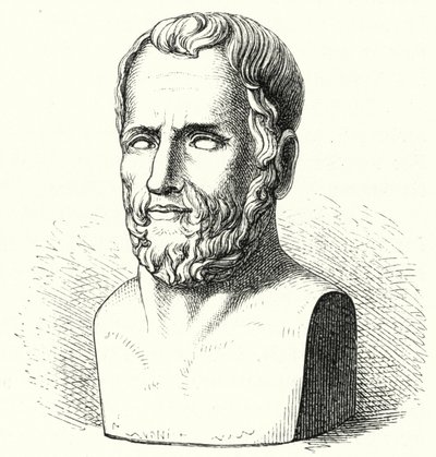 Theophrastus, filósofo grego antigo (gravura) de German School