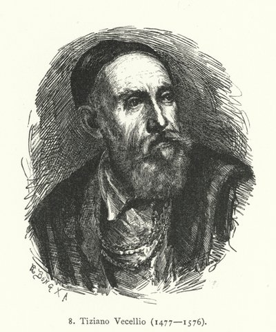 Ticiano, pintor italiano renascentista da escola veneziana (gravura) de German School