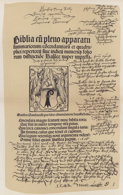 Página de título da bíblia de Martin Luther (cor litho) de German School