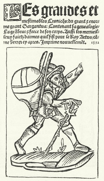 Página de título da edição mais conhecida de Gargantua, um romance de François Rabelais (gravura) de German School