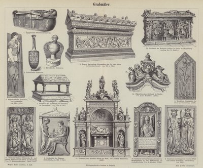 Túmulos (gravura) de German School