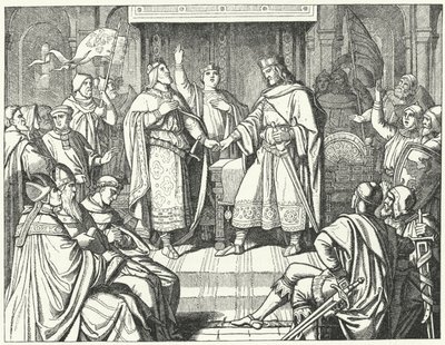 Tratado de Verdun, 843 (gravura) de German School