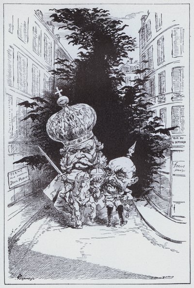 Entrada triunfal do Imperador alemão em Paris (litho) de German School