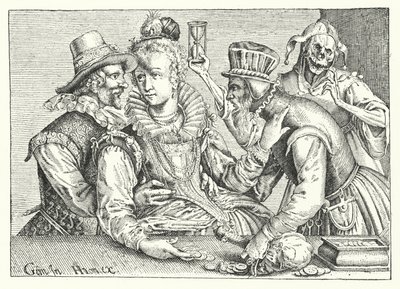 Amor verdadeiro e falso (gravura) de German School