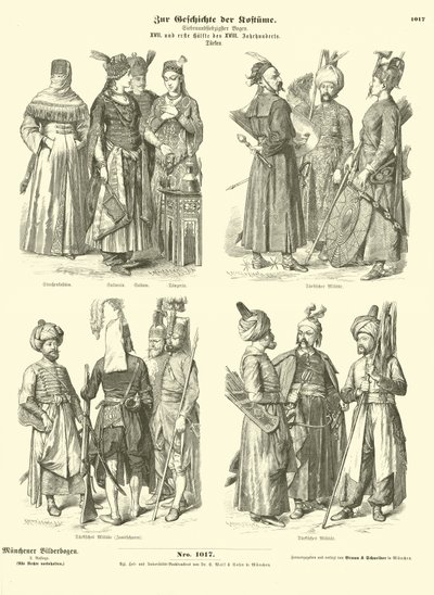 Trajes turcos, 17 e primeira metade do século XVIII de German School