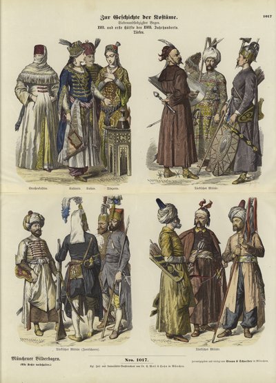 Trajes turcos, 17 e primeira metade do século XVIII de German School