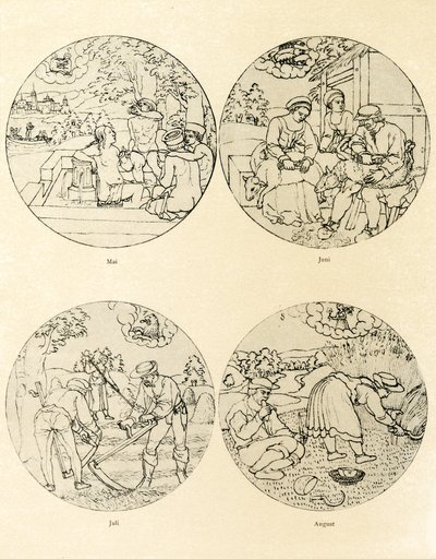Doze imagens de calendário em forma circular de German School