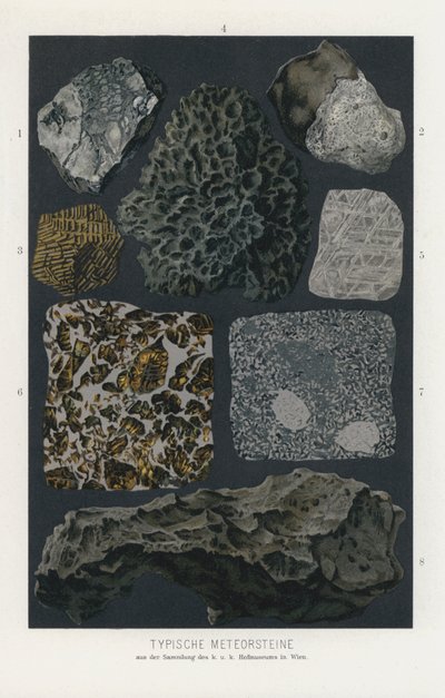 Tipos de meteoritos (cor litho) de German School