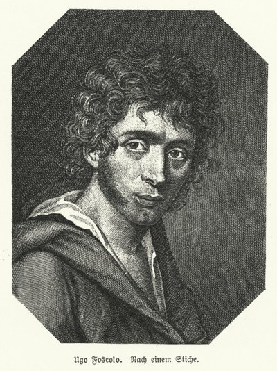 Ugo Foscolo, poeta italiano; soldado e revolucionário (litho) de German School