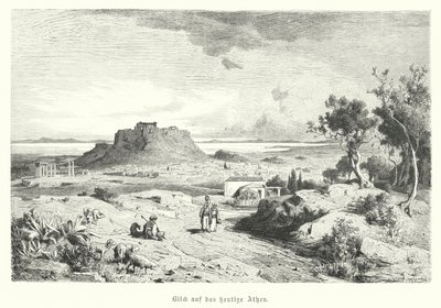 Vista de Atenas, Grécia, final do século XIX (gravura) de German School