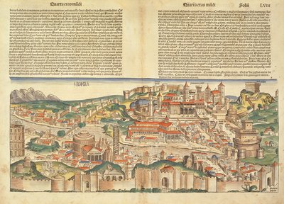 Vista da cidade de Roma, do Nuremberg Chronicle por Hartmann Schedel (1440-1514) 1493 de German School