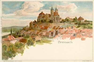 Vista da cidade de Breisach, Alemanha (chromolitho) de German School
