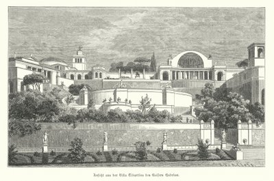 Villa do Imperador Romano Adriano em Tivoli, Itália (gravura) de German School