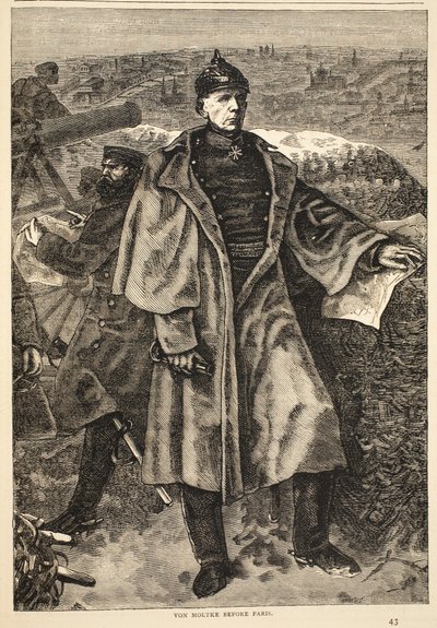 Von Moltke antes de Paris, novembro de 1870, ilustração de Cassells História da Guerra entre a França e a Alemanha, 1870-1871 de German School