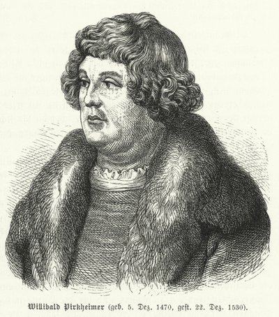 Willibald Pirckheimer, advogado renascentista alemão, autor e humanista, e amigo de Albrecht Durer (gravura) de German School
