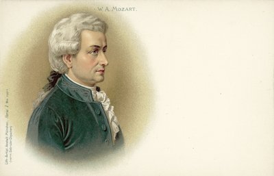 Wolfgang Amadeus Mozart (cor litho) de German School