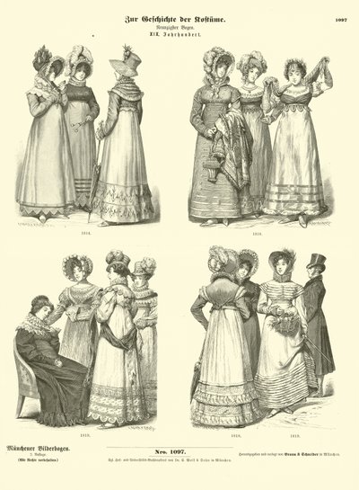 Fato de mulher, século XIX de German School