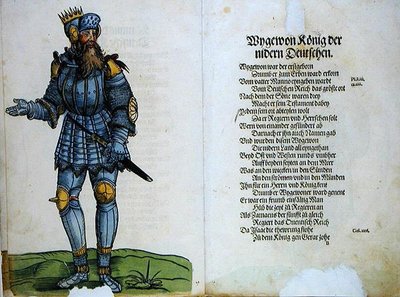 Wygewon, rei dos alemães inferiores, de "A origem dos primeiros doze antigos reis e príncipes da nação alemã". de German School