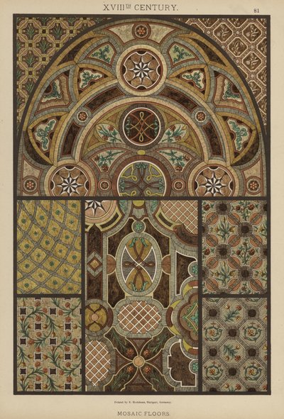 Século XVIII, Pisos em Mosaico (cor litho) de German School