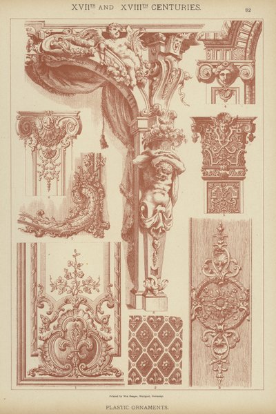 Séculos XVII e XVIII, Ornamentos Plásticos (cor litho) de German School